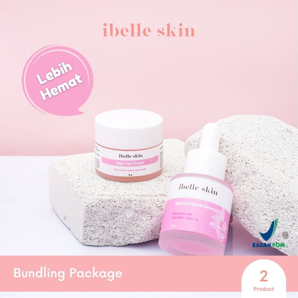 PAKET A IBELLE SKIN (Glow and Hydrate Serum + Night Crystal Gel)