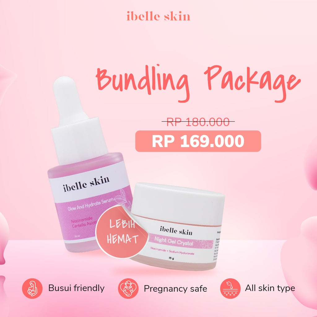 PAKET A IBELLE SKIN (Glow and Hydrate Serum + Night Crystal Gel)