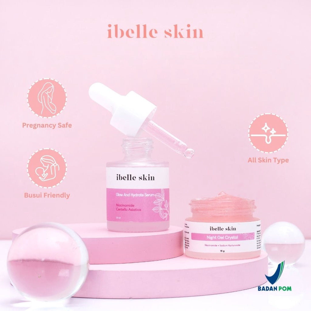 PAKET A IBELLE SKIN (Glow and Hydrate Serum + Night Crystal Gel)