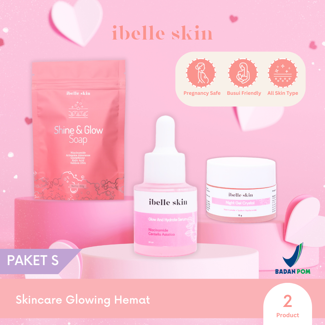 [PAKET S]  IBELLE SKIN - Skincare Glowing Hemat (Serum, Gel, Glow Soap)